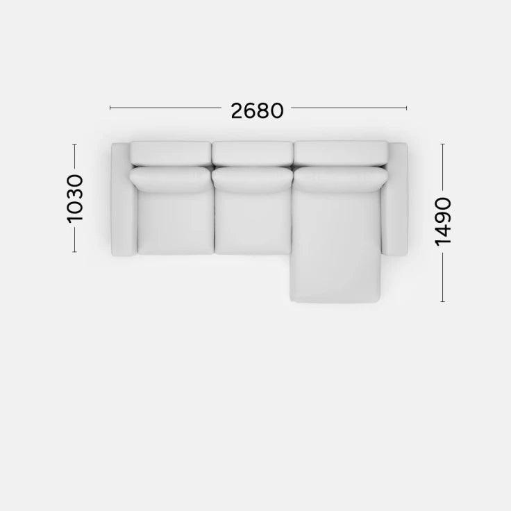 Narożnik prawostronny LENA Rosanero 268x103x149 cm Grupa 0  Eye on Design