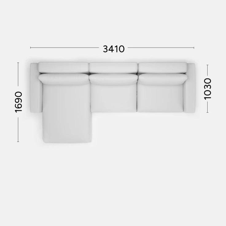 Narożnik prawostronny LENA Rosanero 341x103x169 cm Grupa 0  Eye on Design