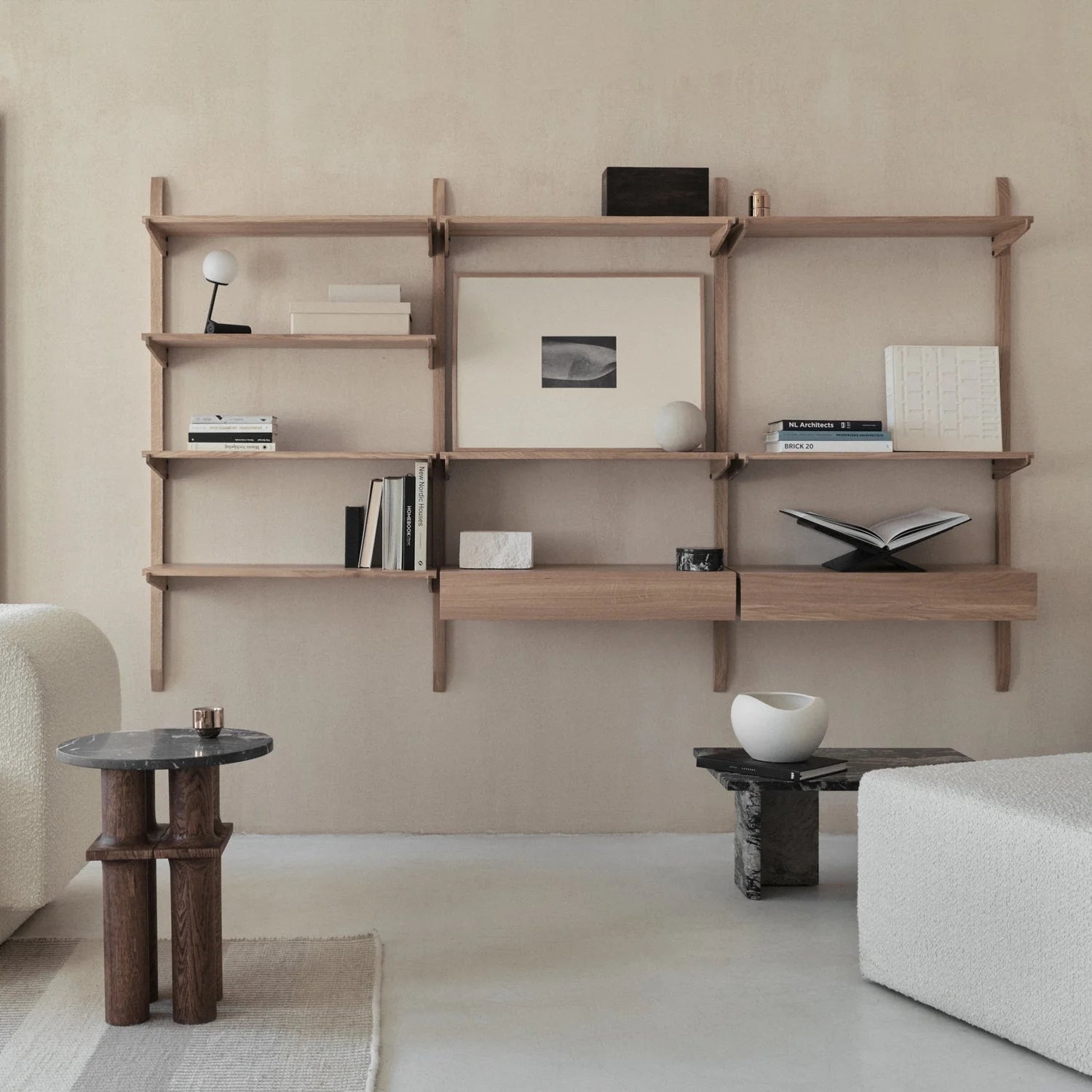 NOKI shelf system black oak wood