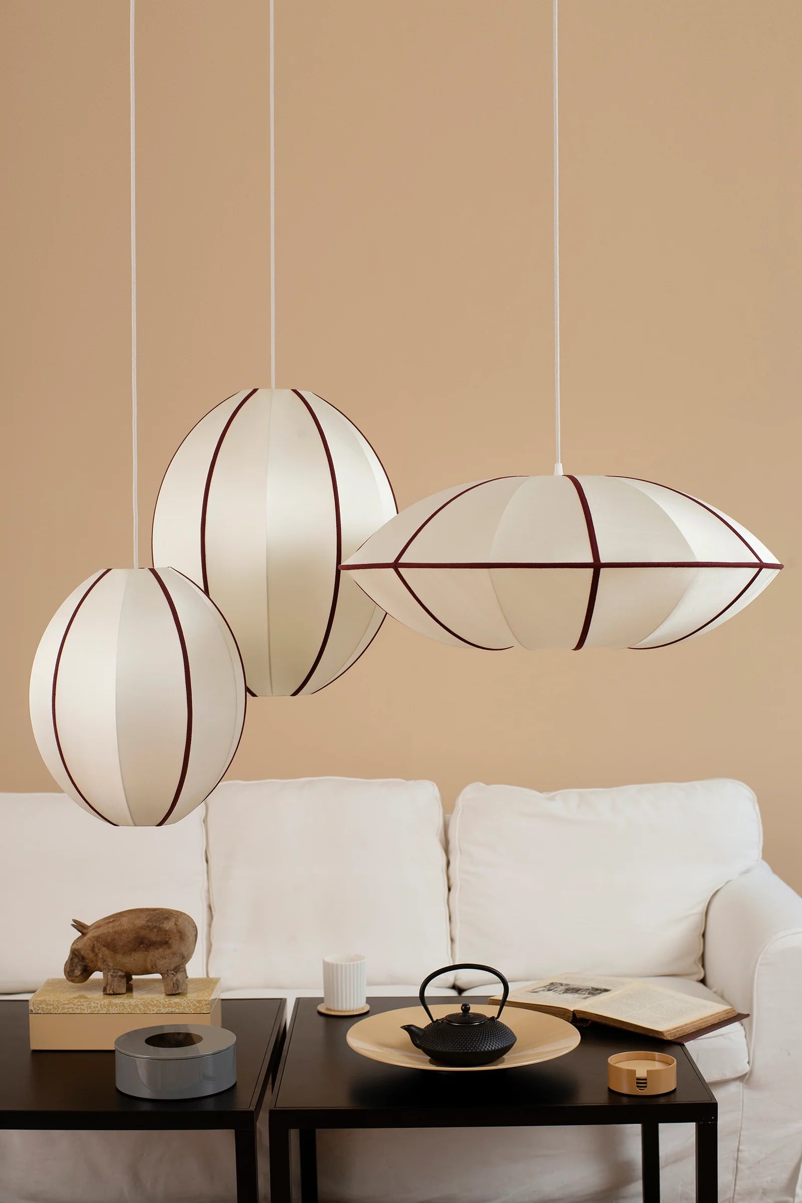 UFO-Schirm gebrochenes Weiß mit Bordeaux