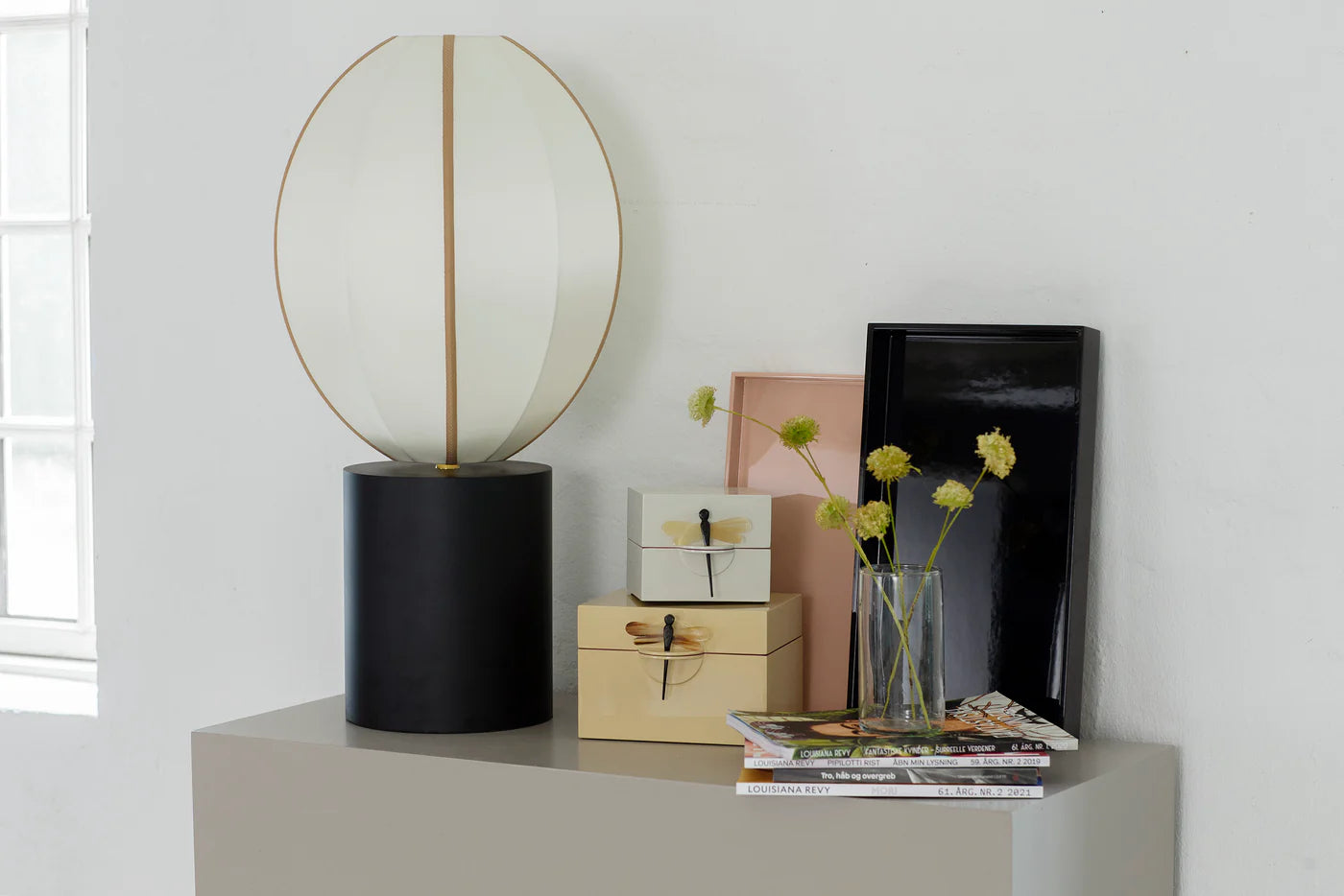 Abażur OVAL gebrochenes Weiß mit Bernstein