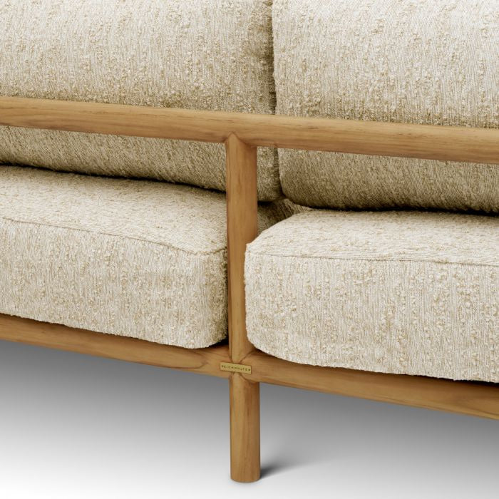 Sofa für den Außenbereich OMBRIA creme mit Holzgestell