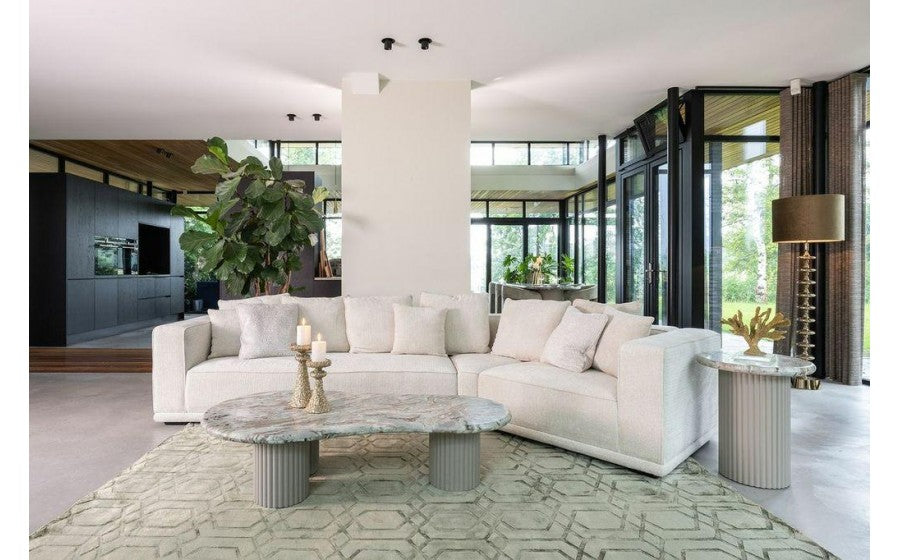 CORONEL beige side table with marble top