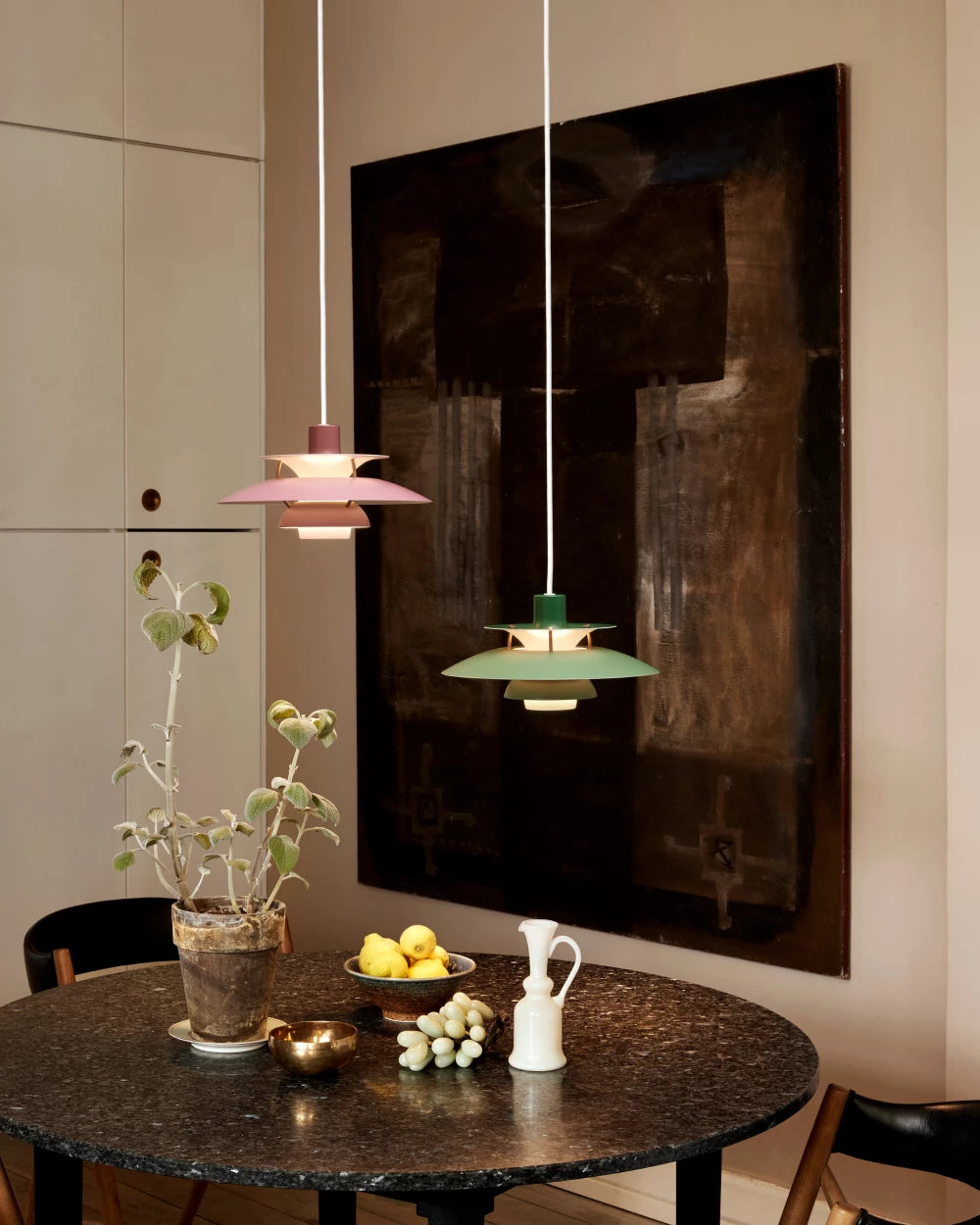 Pendelleuchte PH 5 in Rosatönen