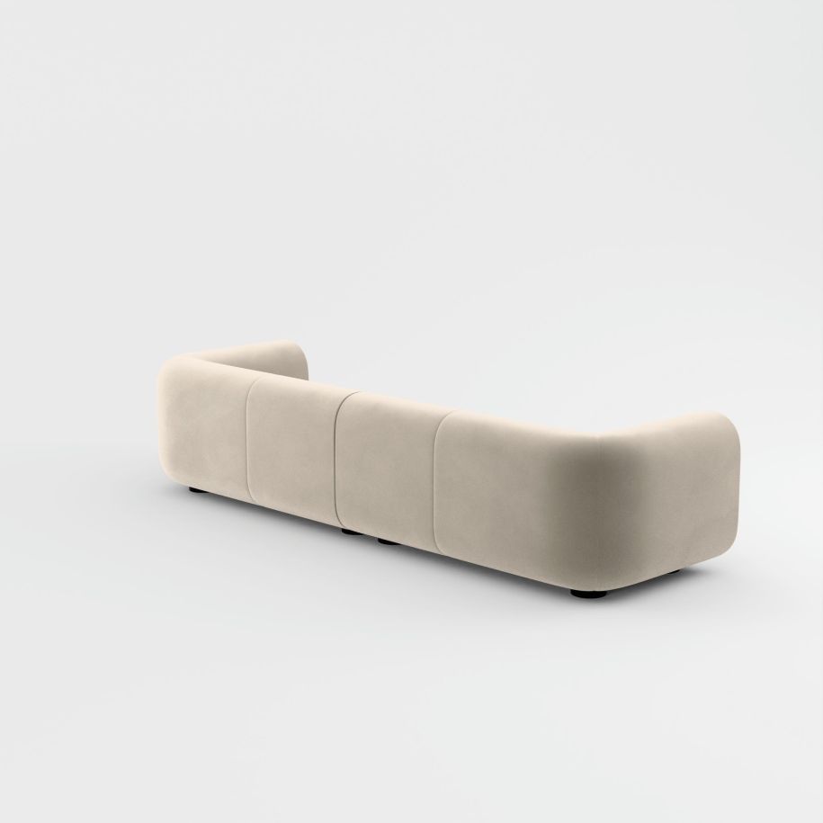 4-Personen-Sofa, gepolsterter praller