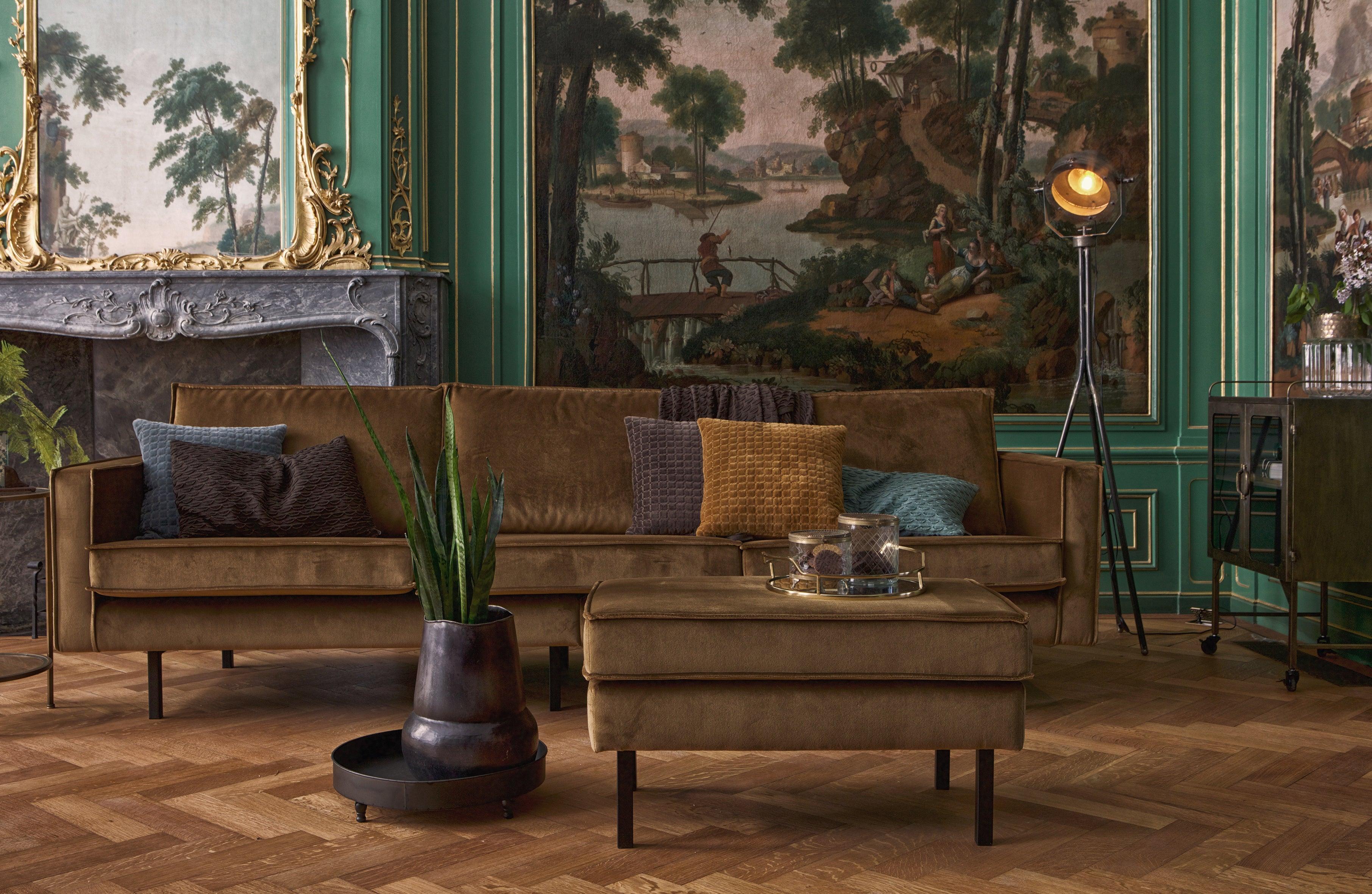 Velvet Sofa Sofa left -sided rodeo khaki