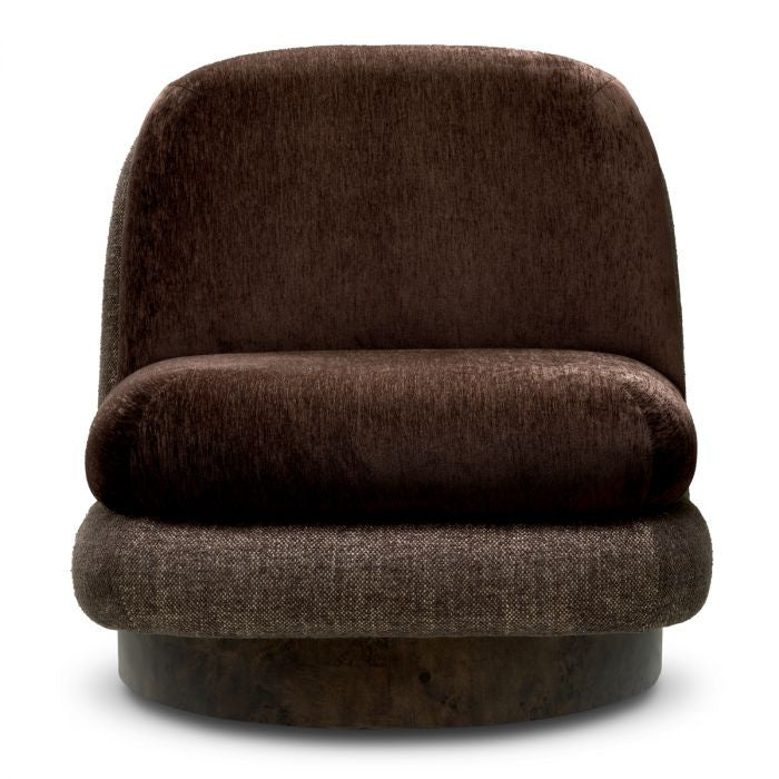 GALIANO Brown Swivel Armchair