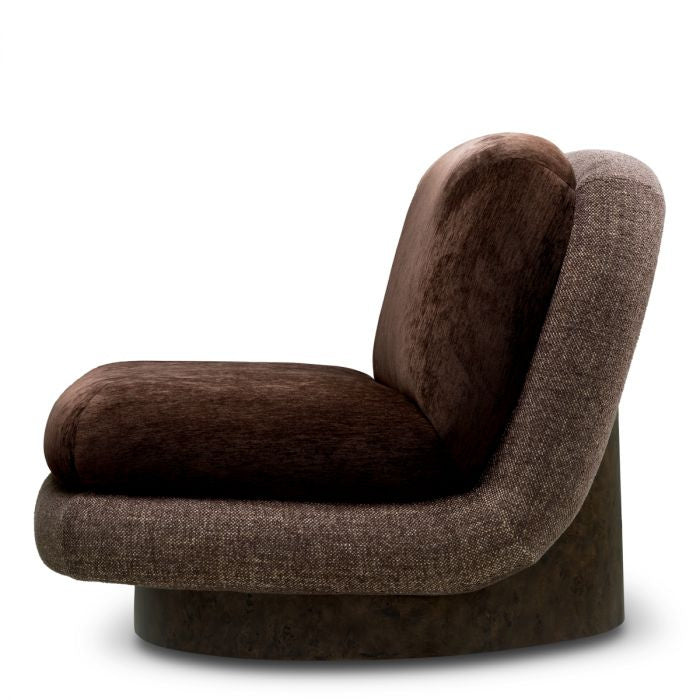 GALIANO Brown Swivel Armchair