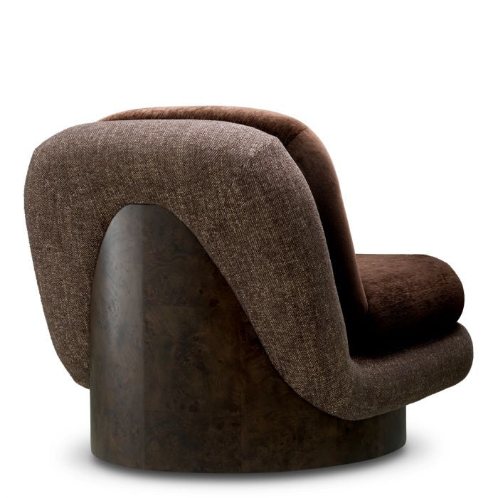 GALIANO Brown Swivel Armchair