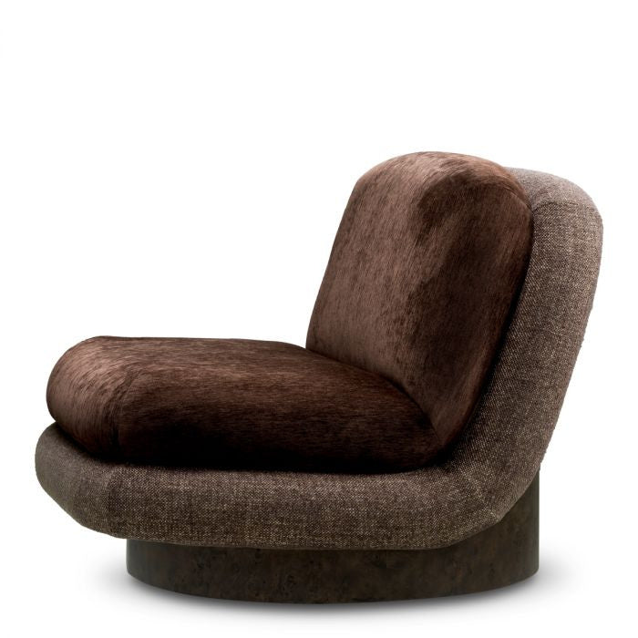 GALIANO Brown Swivel Armchair