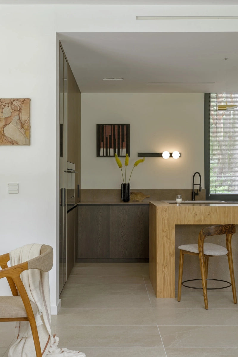 Wandleuchte mit Regal zweipunktig BOTANICA DECO schwarz