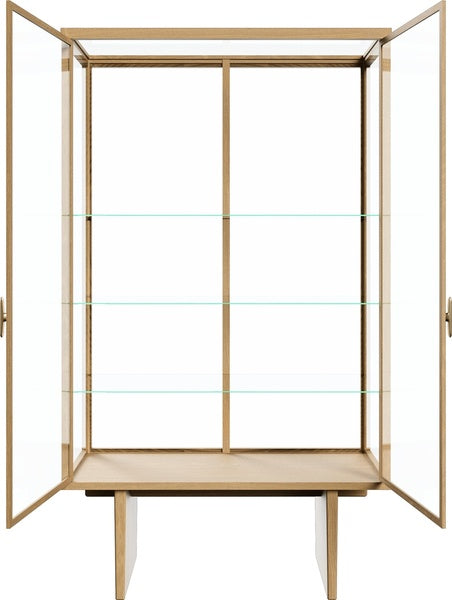 Glass display cabinet PRIVATE oak veneer