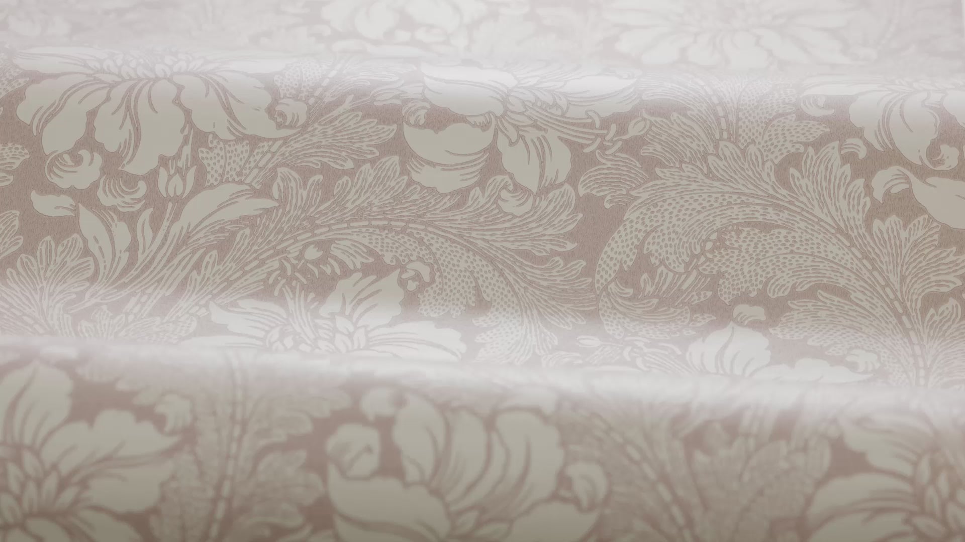 Non-woven paper wallpaper with a plant pattern ACANTHUS in salmon pink