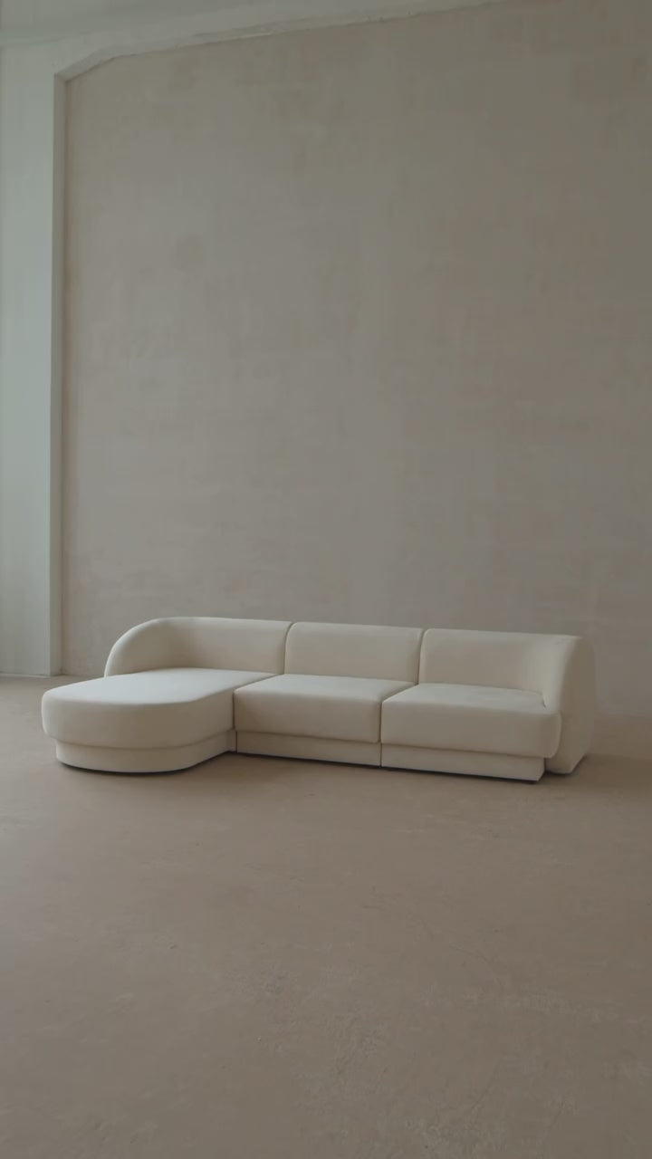 U-förmiger Ecksofa MILEY beige Chenille