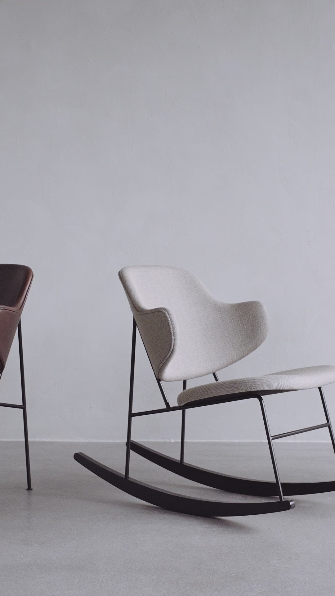 PENGUIN rocking chair black leather