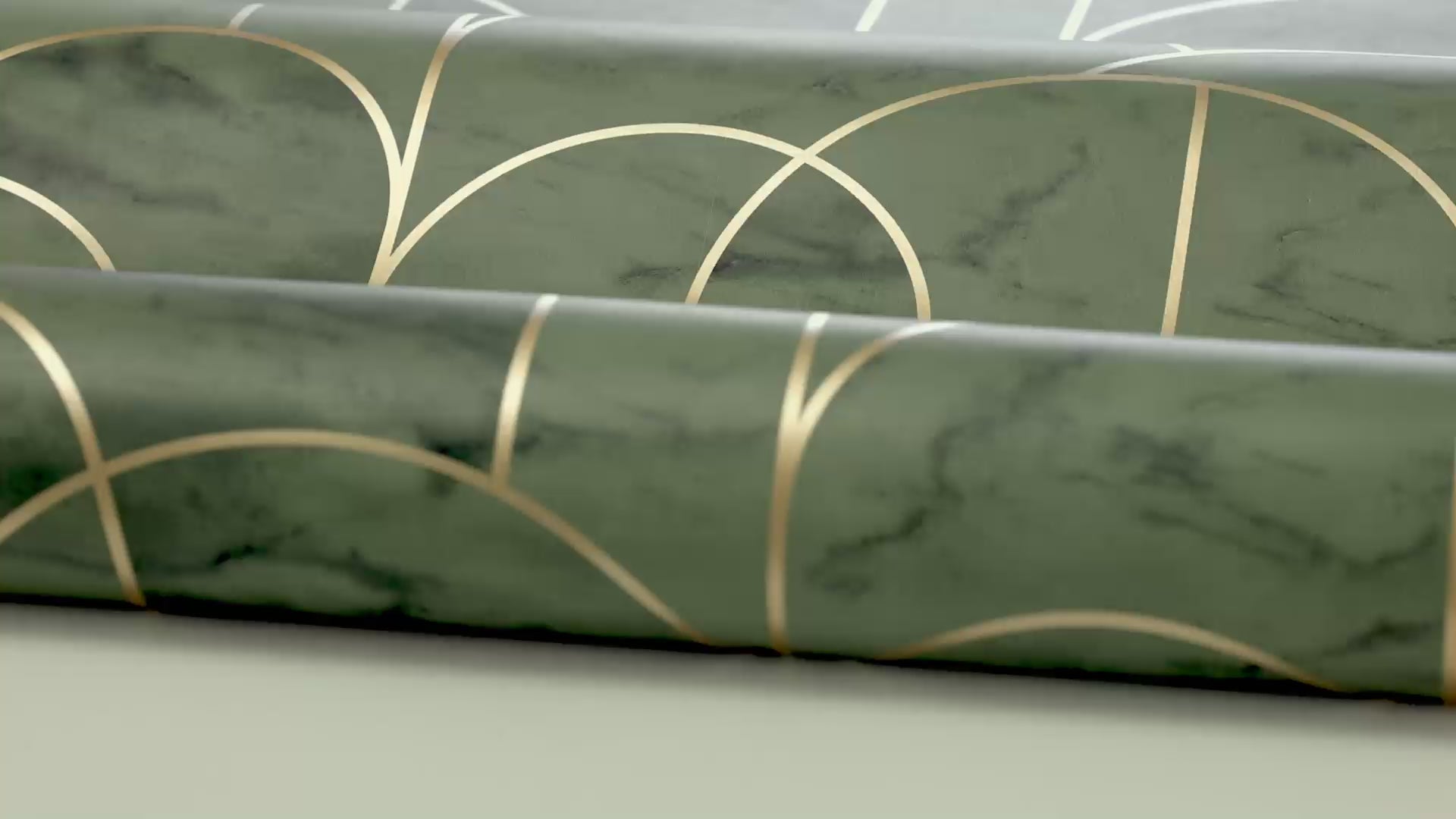 Vlies-Tapete aus Papier, die Marmor imitiert, ARCH grün mit Gold
