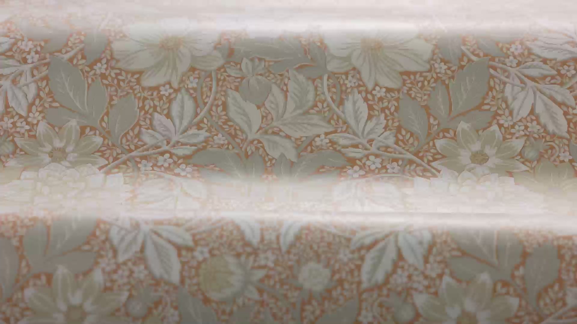 Non-woven paper wallpaper with a floral pattern DAHLIA GARDEN terracotta with warm white