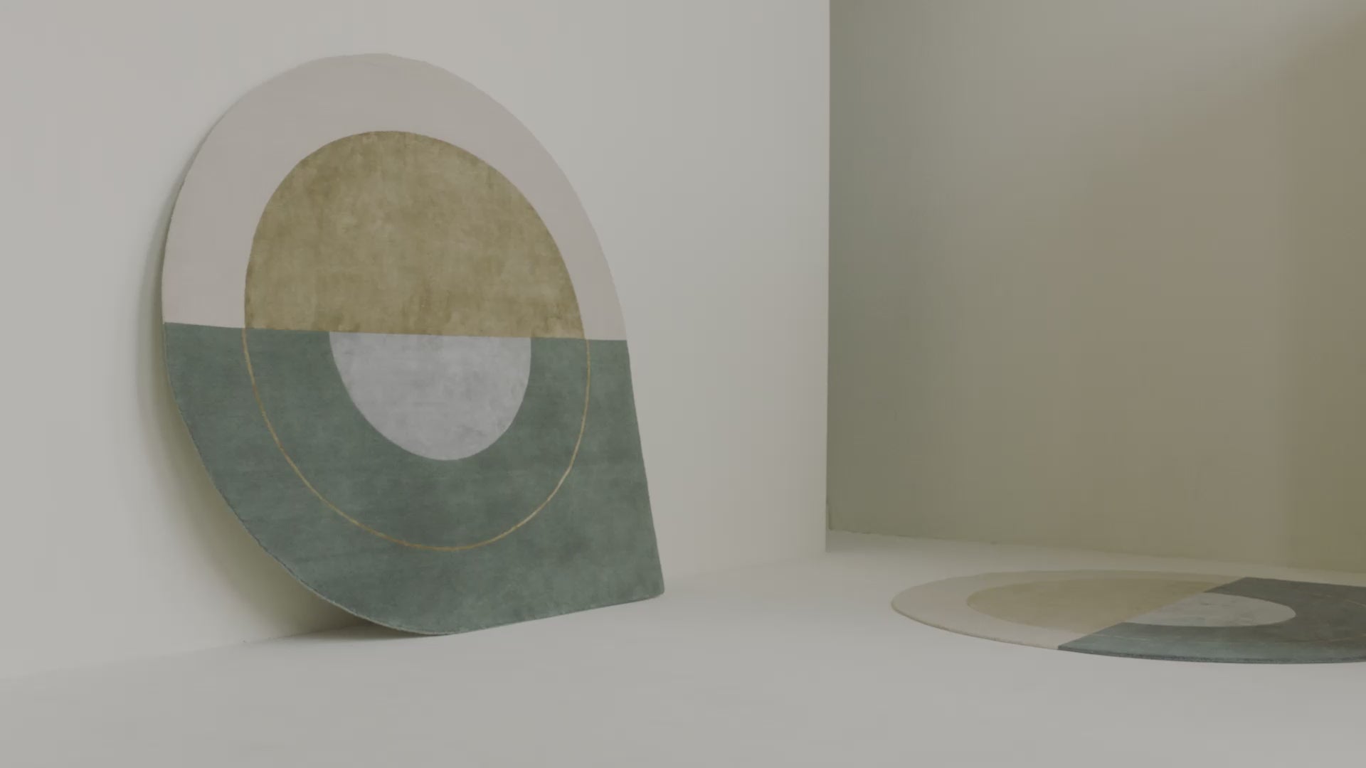 Runder Teppich RISING GEMINI - COMBI grau mit beige