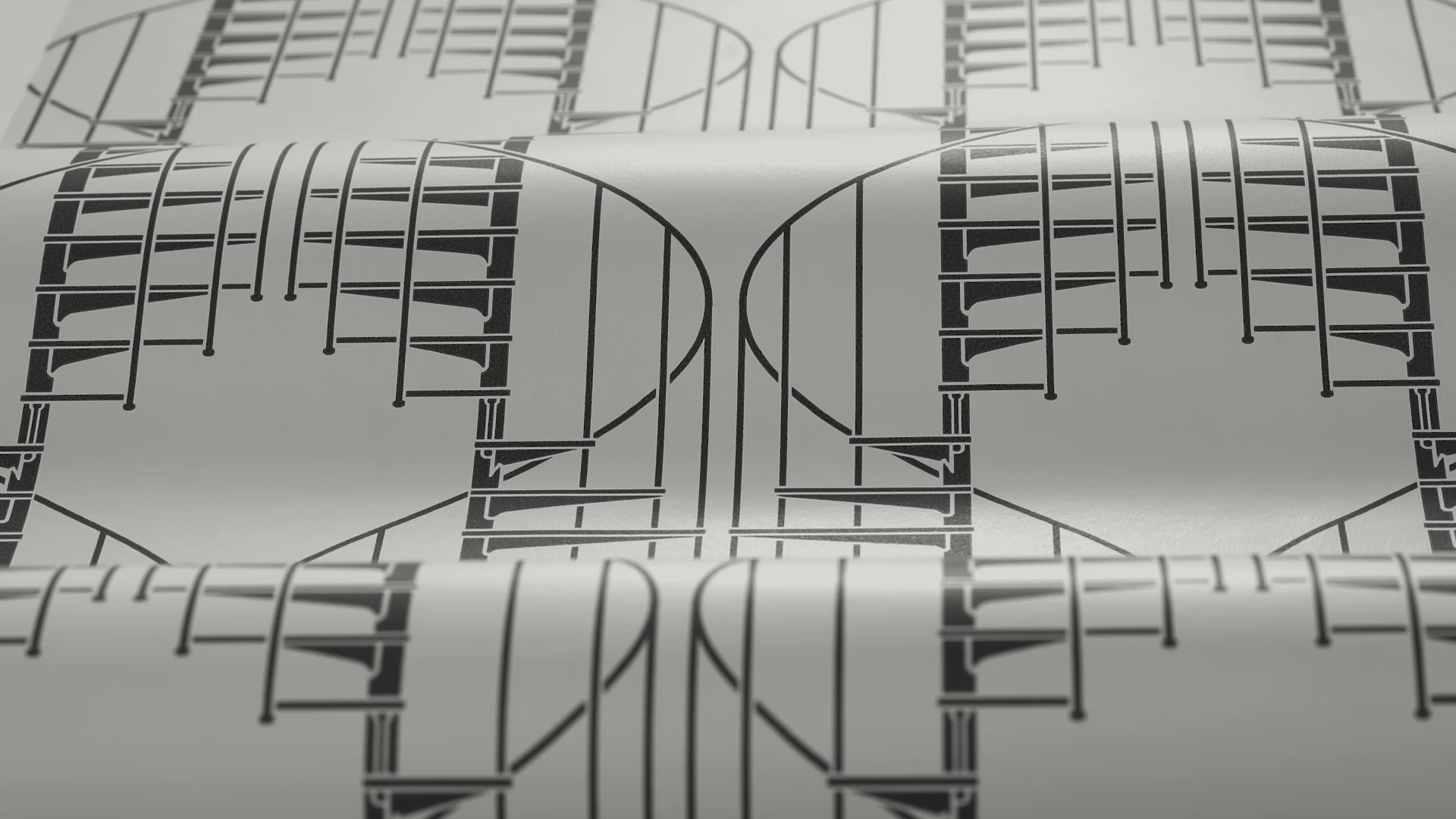 Tapete mit abstraktem Muster STAIRCASE beige mit Schwarz