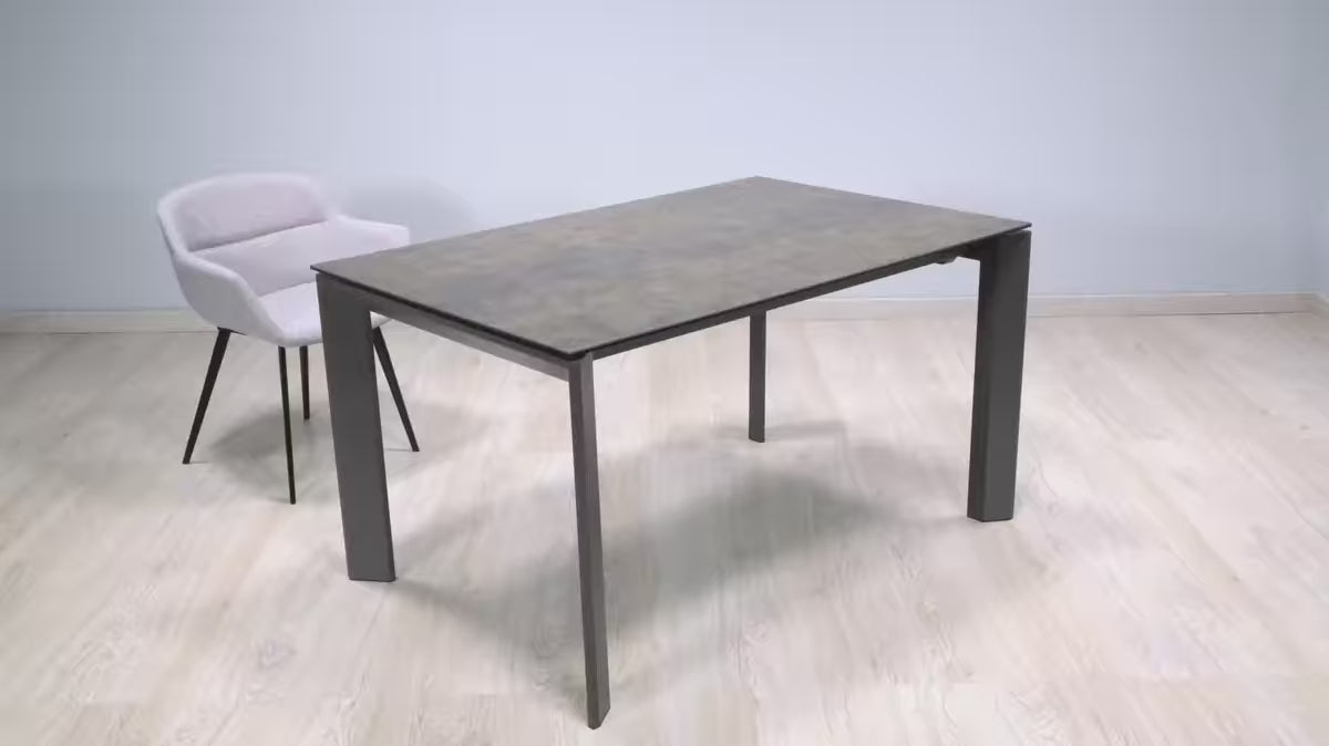 Axis folding table black ceramics with gray base