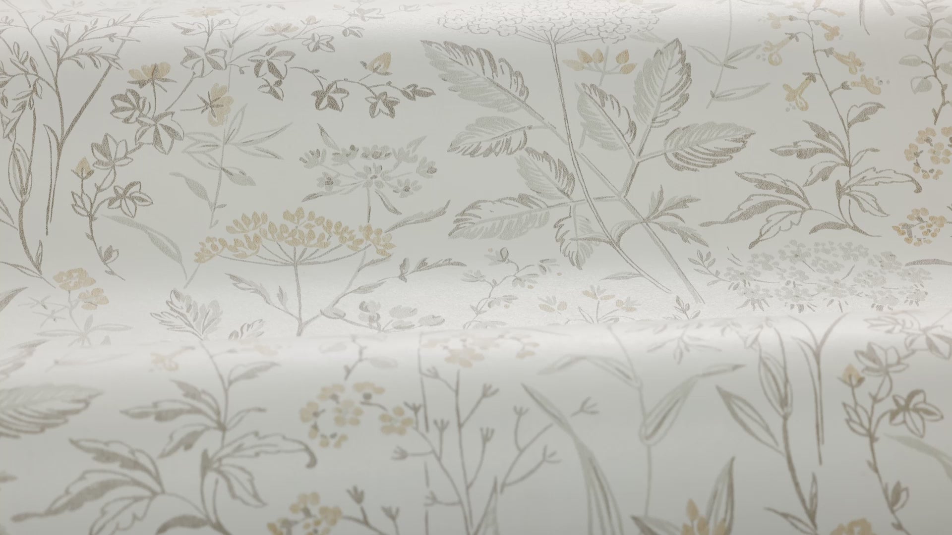 Non-woven paper wallpaper with a plant pattern EMIL cream with green