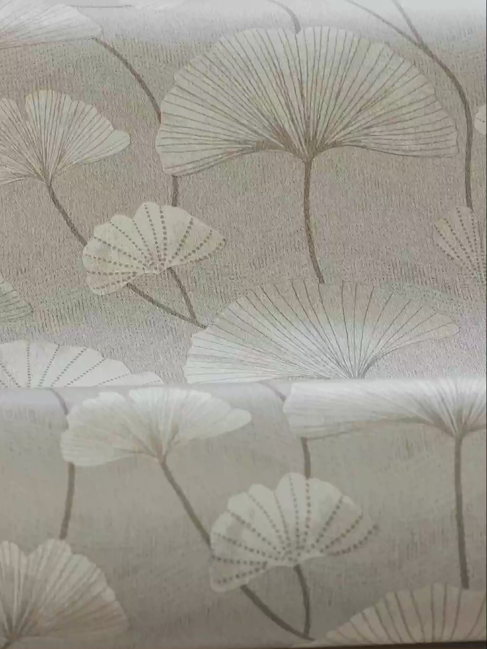 Structural wallpaper with a botanical motif SOPHIA gray-beige