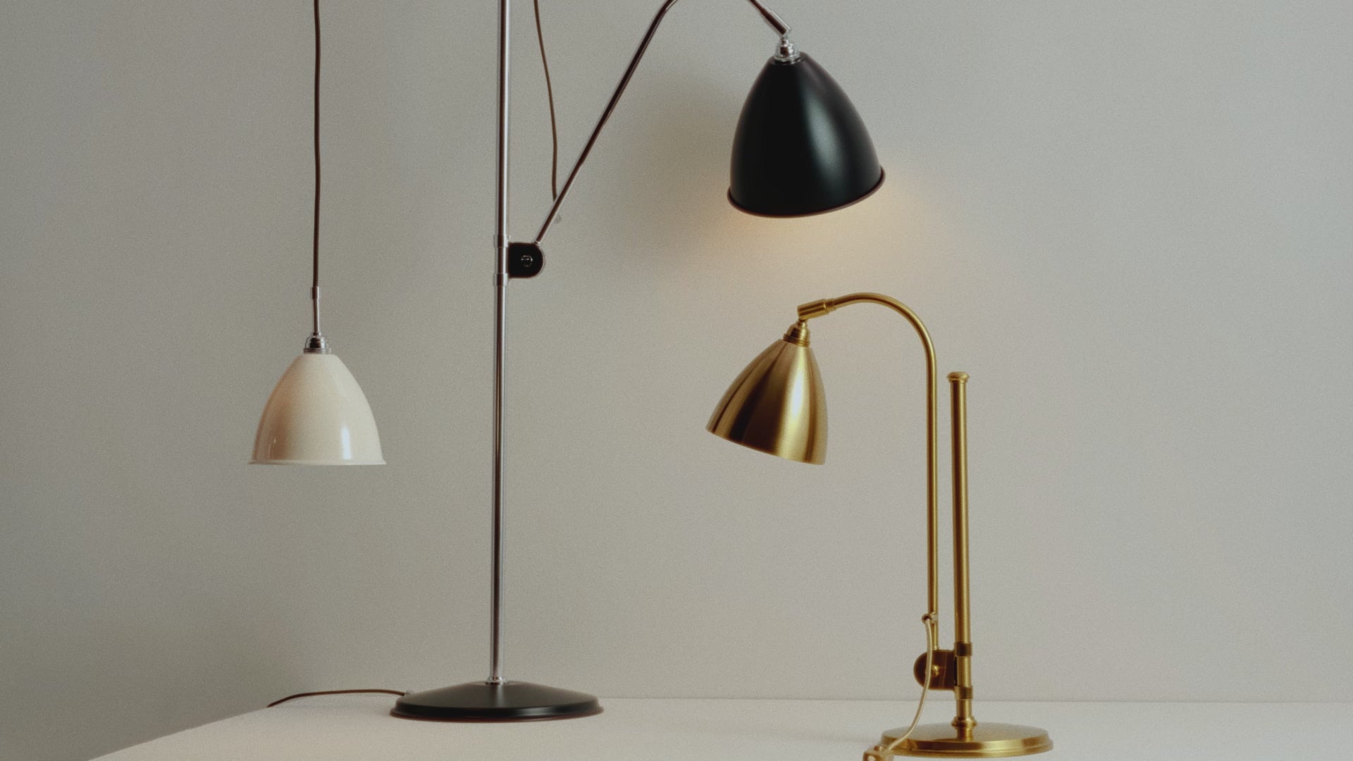 BESTLITE BL4 Floor Lamp in Brass with Cream Shade