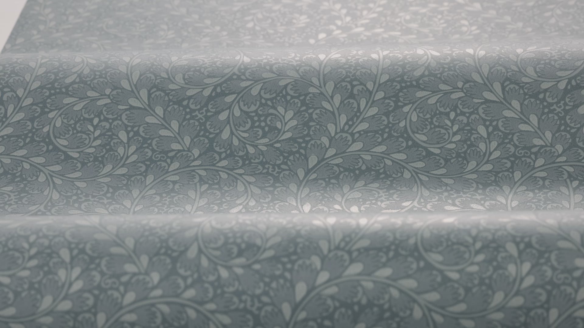 Wild Ferns Blue Leaf Pattern Wallpaper