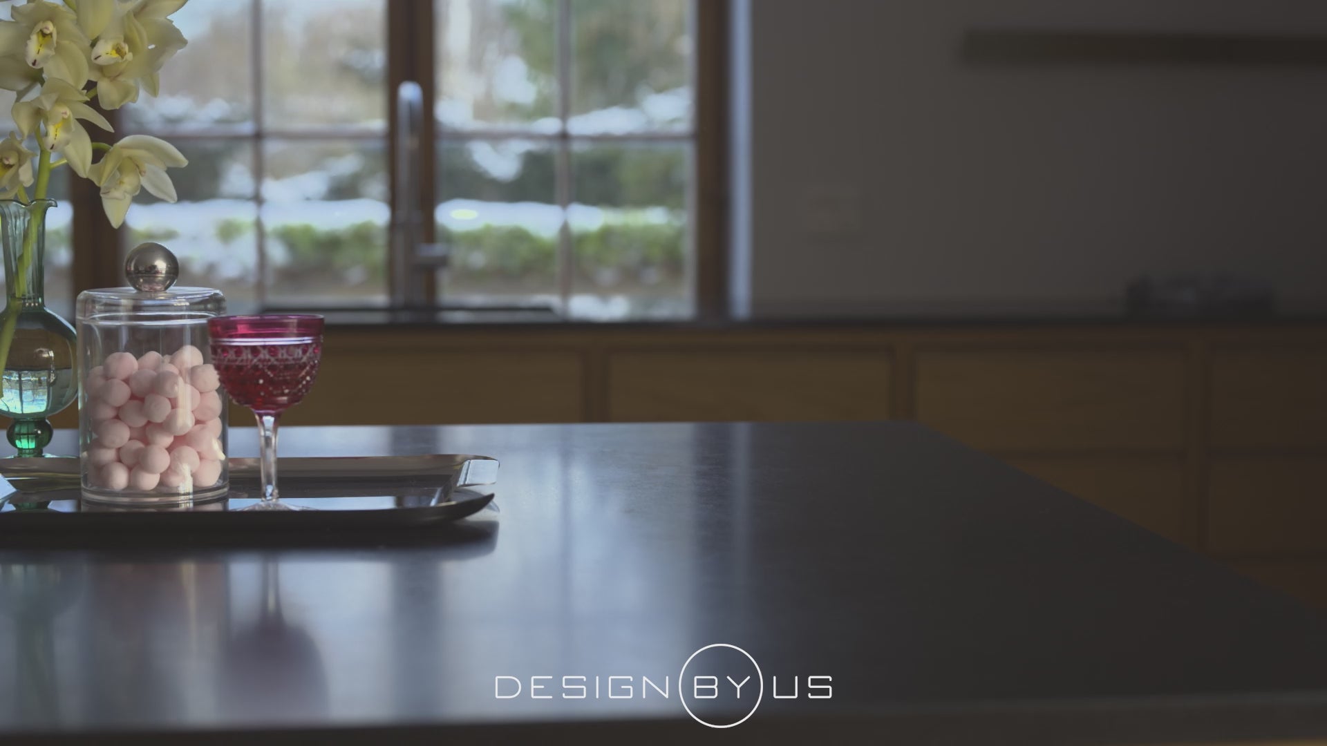 Portable lamp TRIP gray marble with smoky glass