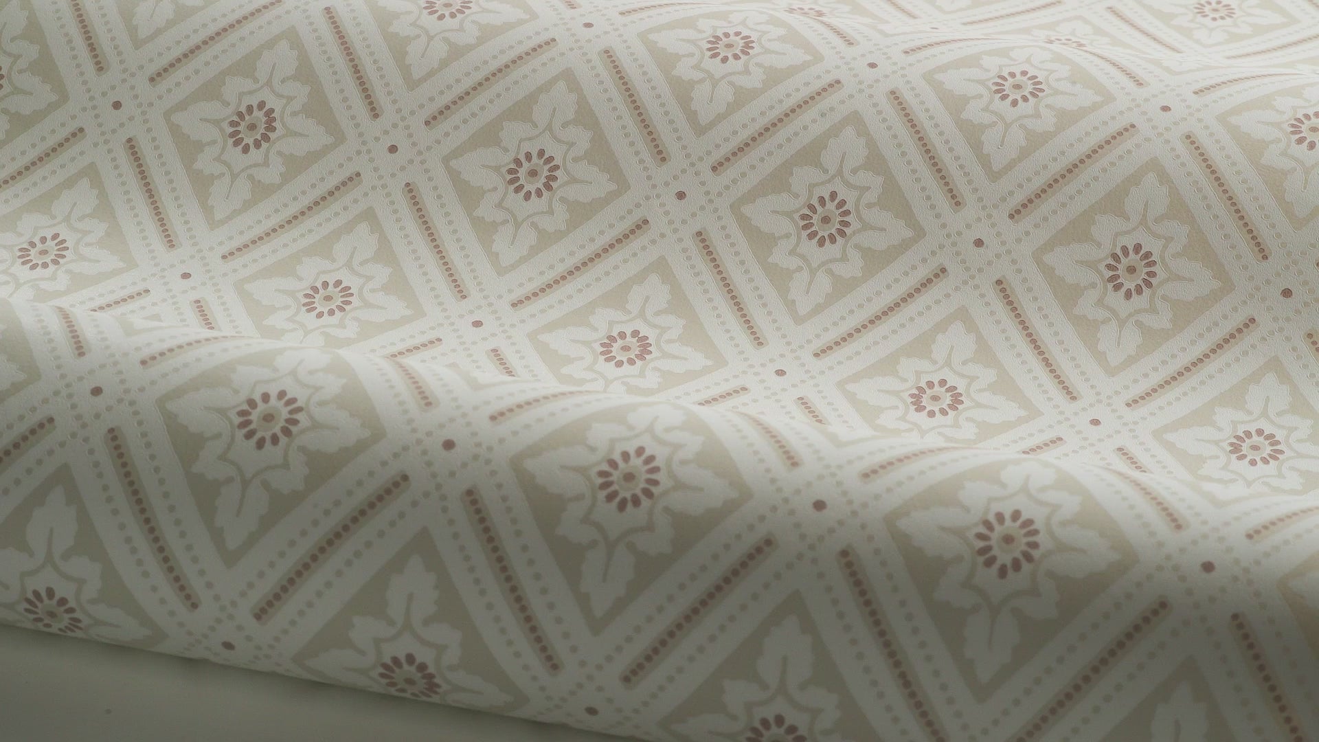 Vlies-Tapete mit geometrischem Muster ESTER beige mit Gold