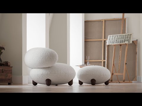 Upholstered FLOCK sofa with a wooden base