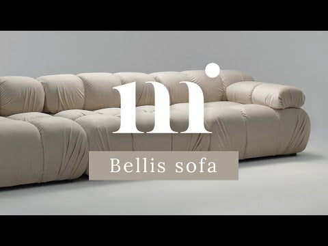 Modulares 3-Sitzer Sofa BELLIS in sandfarbenem Boucle