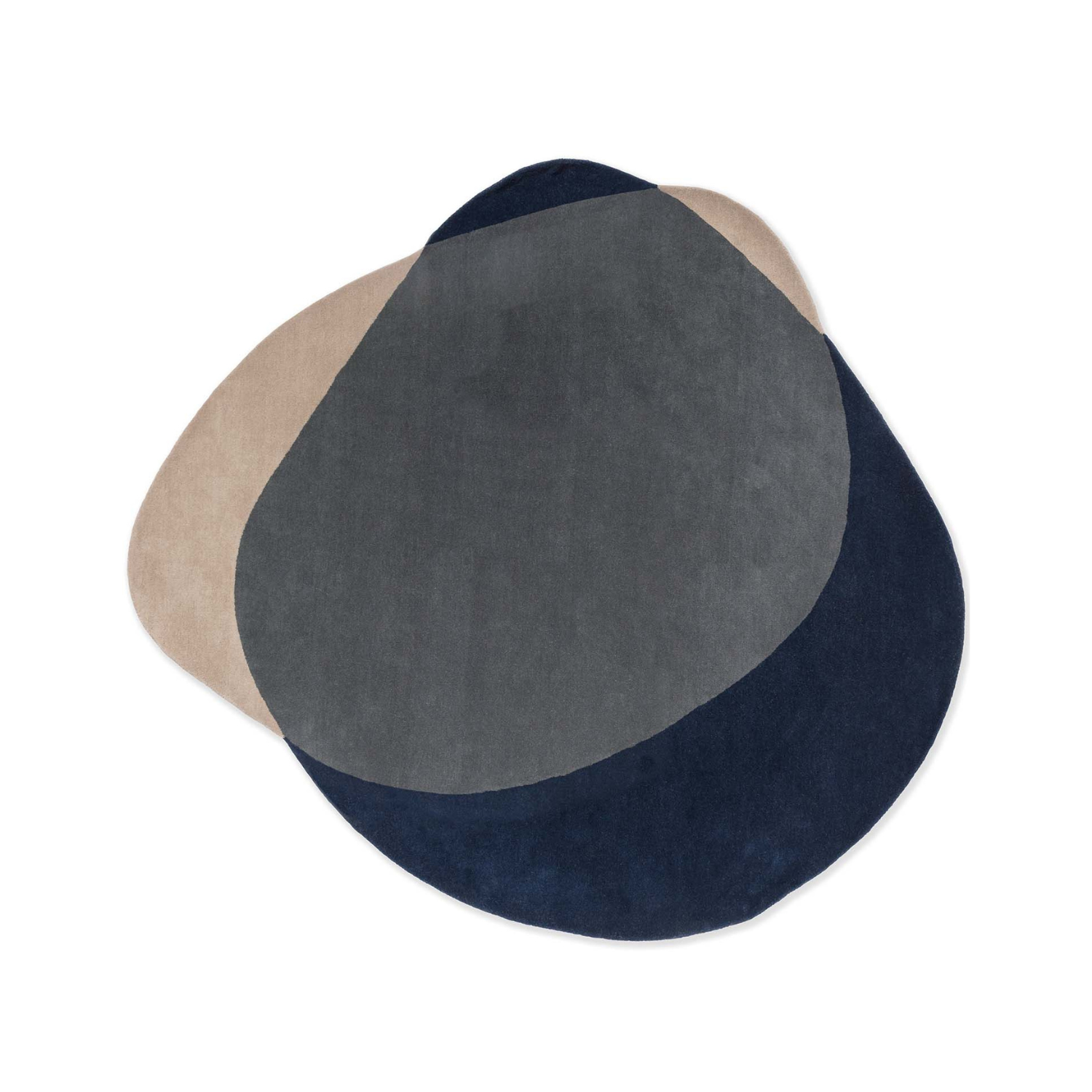 Oval rug ELEMENT ARP gray with navy blue