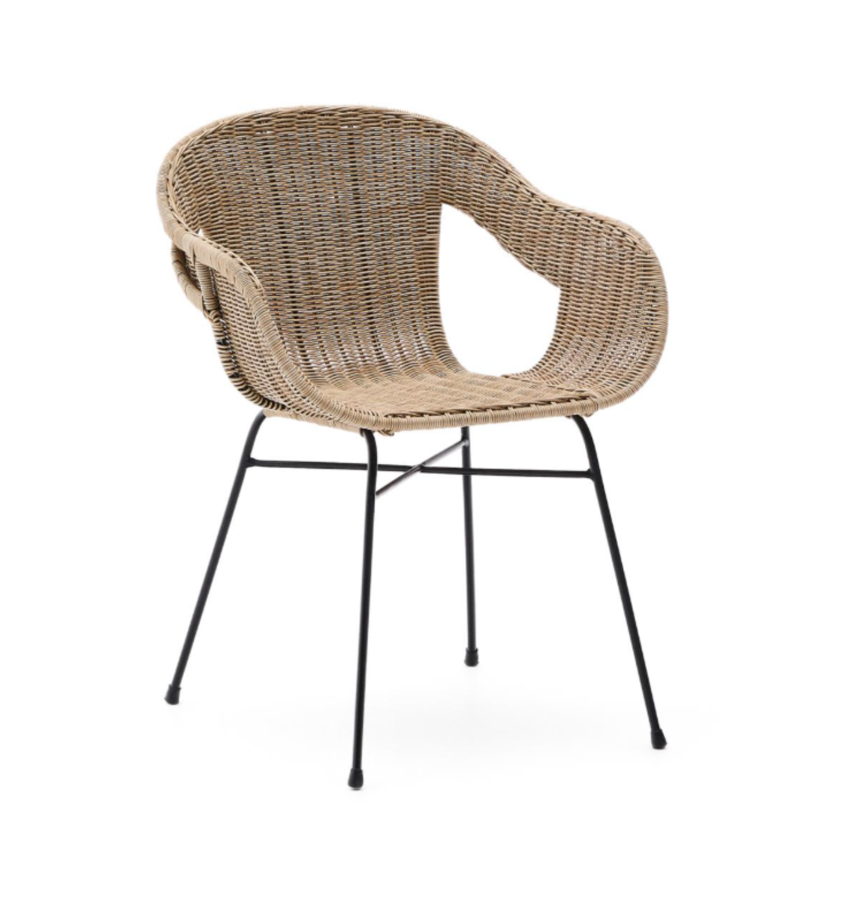 ELTIERA Outdoor Chair Synthetic Rattan with Steel Base