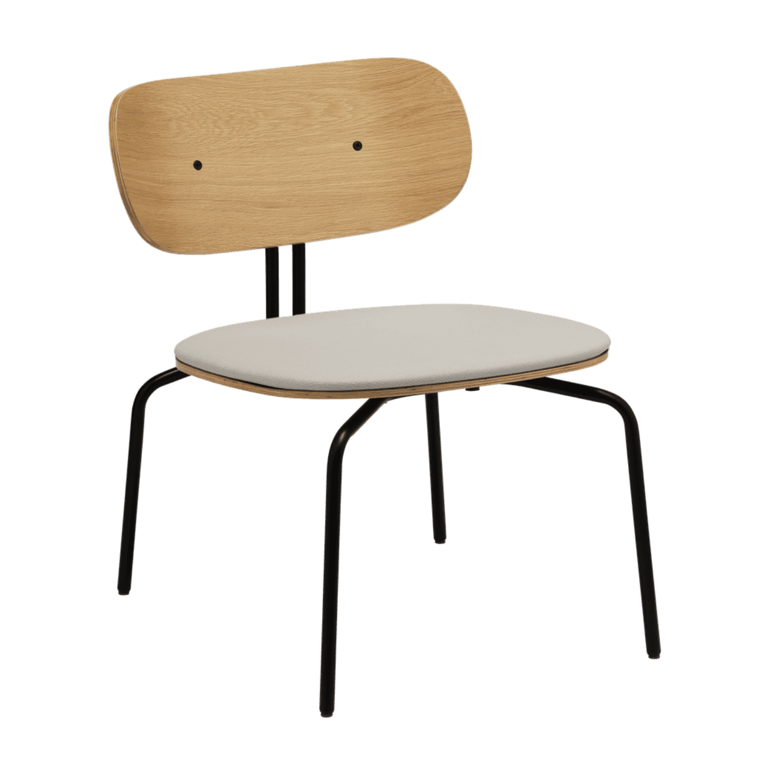 Schwarzer beige neugieriger Sessel mit einer schwarzen Basis