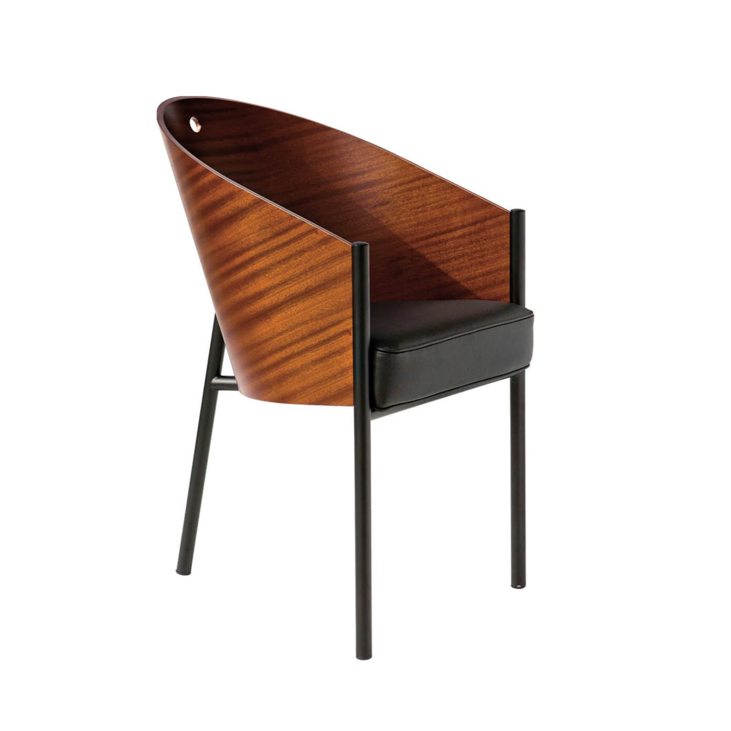 Costs chair mahogany veneer with black leather