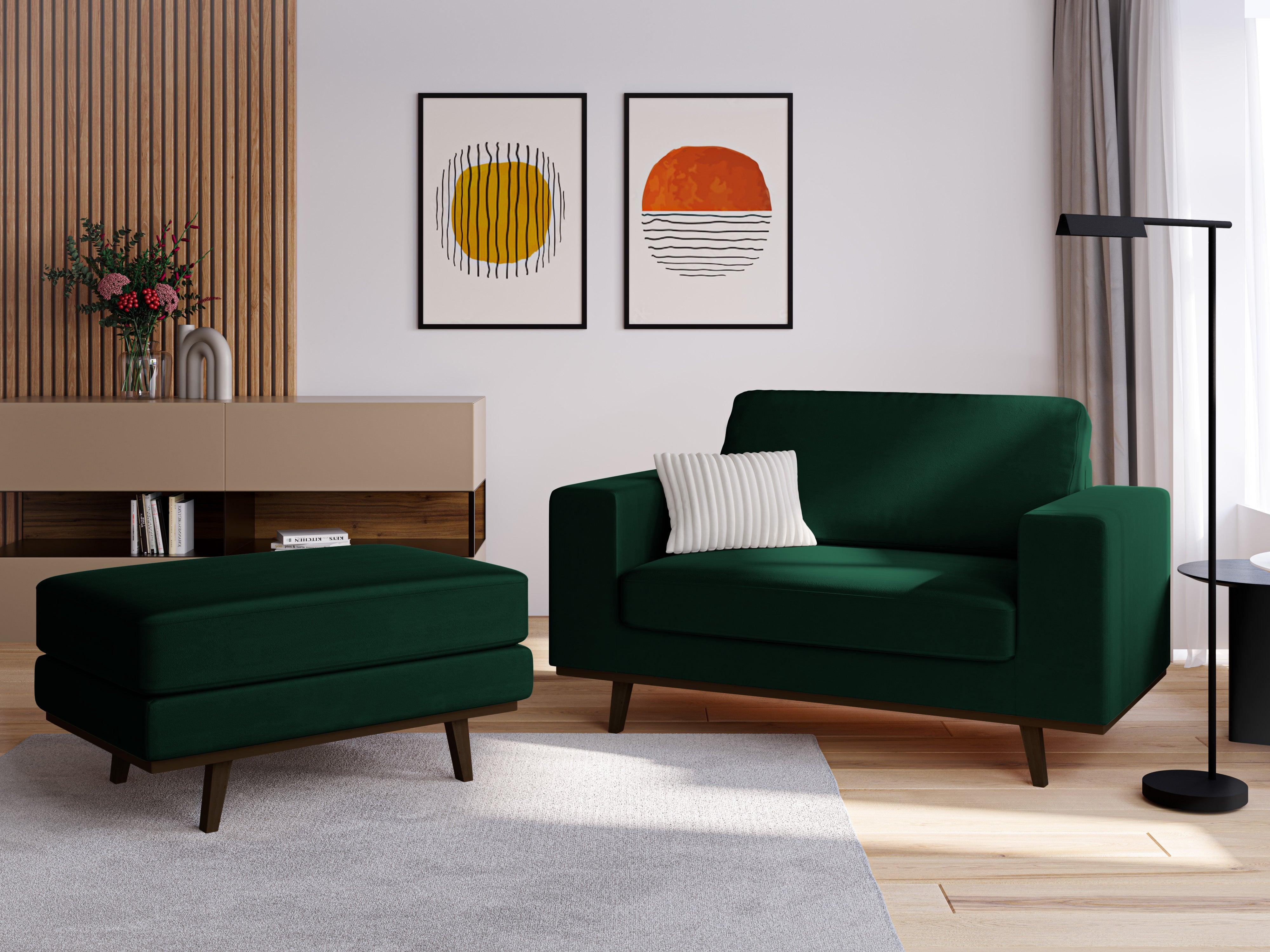 Puf aksamitny HEBE butelkowa zieleń Mazzini Sofas    Eye on Design
