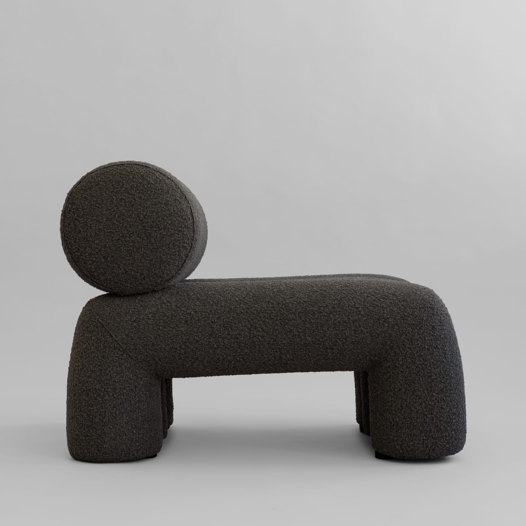 FOKU armchair in gray-brown boucle