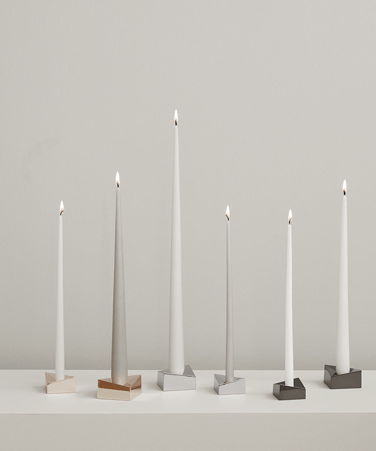 Set of 4 candles stoff nagel sand