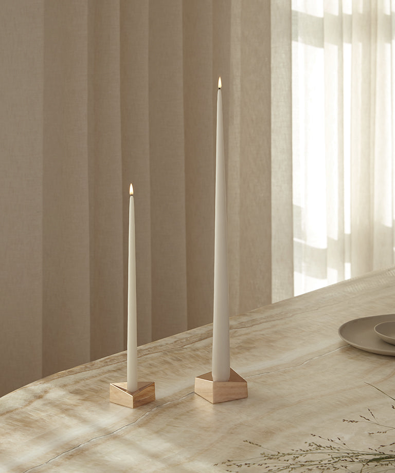 Set of 4 candles stoff nagel broken white