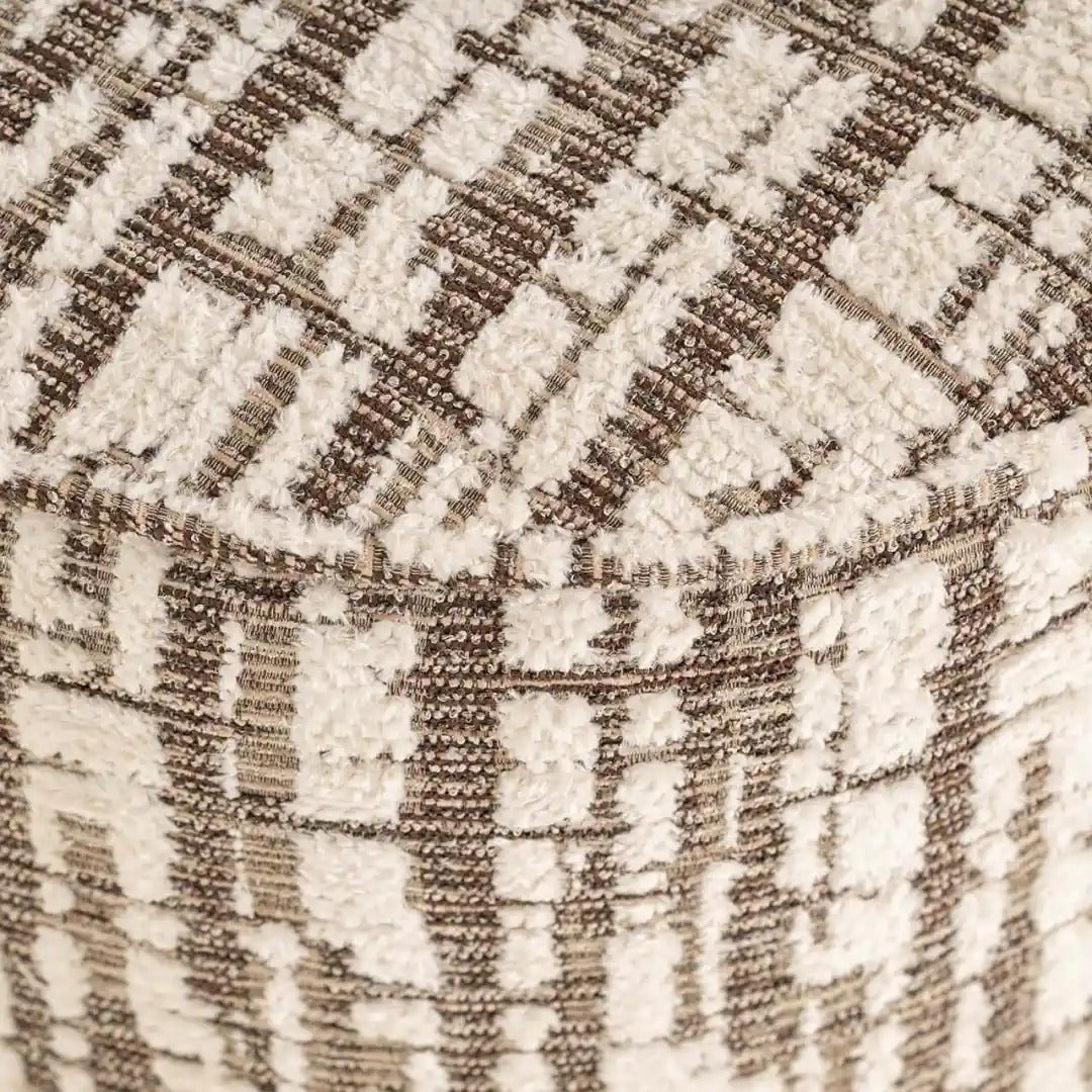 LEXIE Cream Pouf with Brown