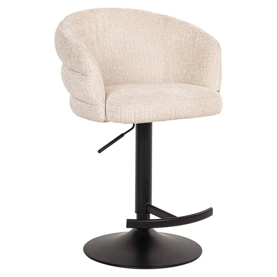 Barhocker NIKKI beige mit schwarzem Fuß