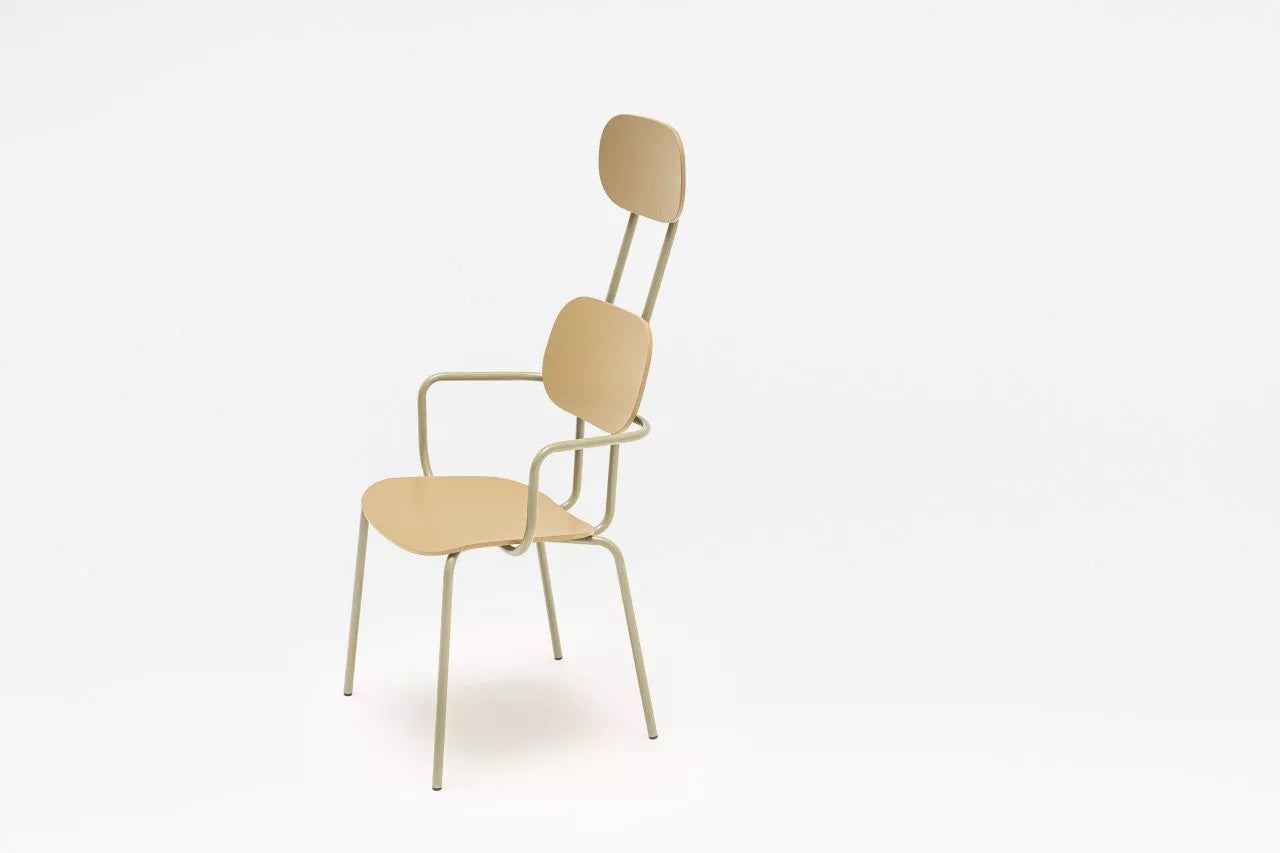 Krzesło z zagłówkiem NEW SCHOOL podstawa czworonożna ciemny szary [Milena] MDD    Eye on Design