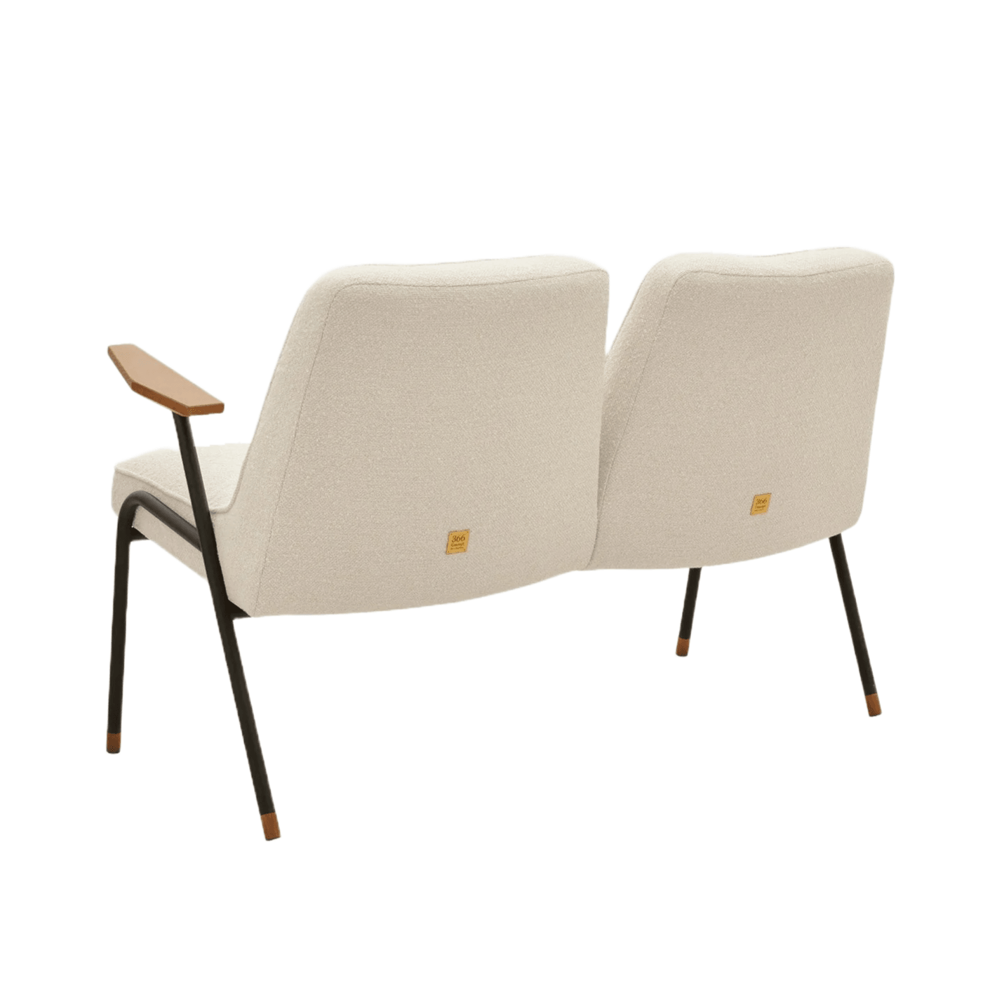 Sofa 2-osobowa 366 METAL beżowy w tkaninie Boucle Creme – 366 concept