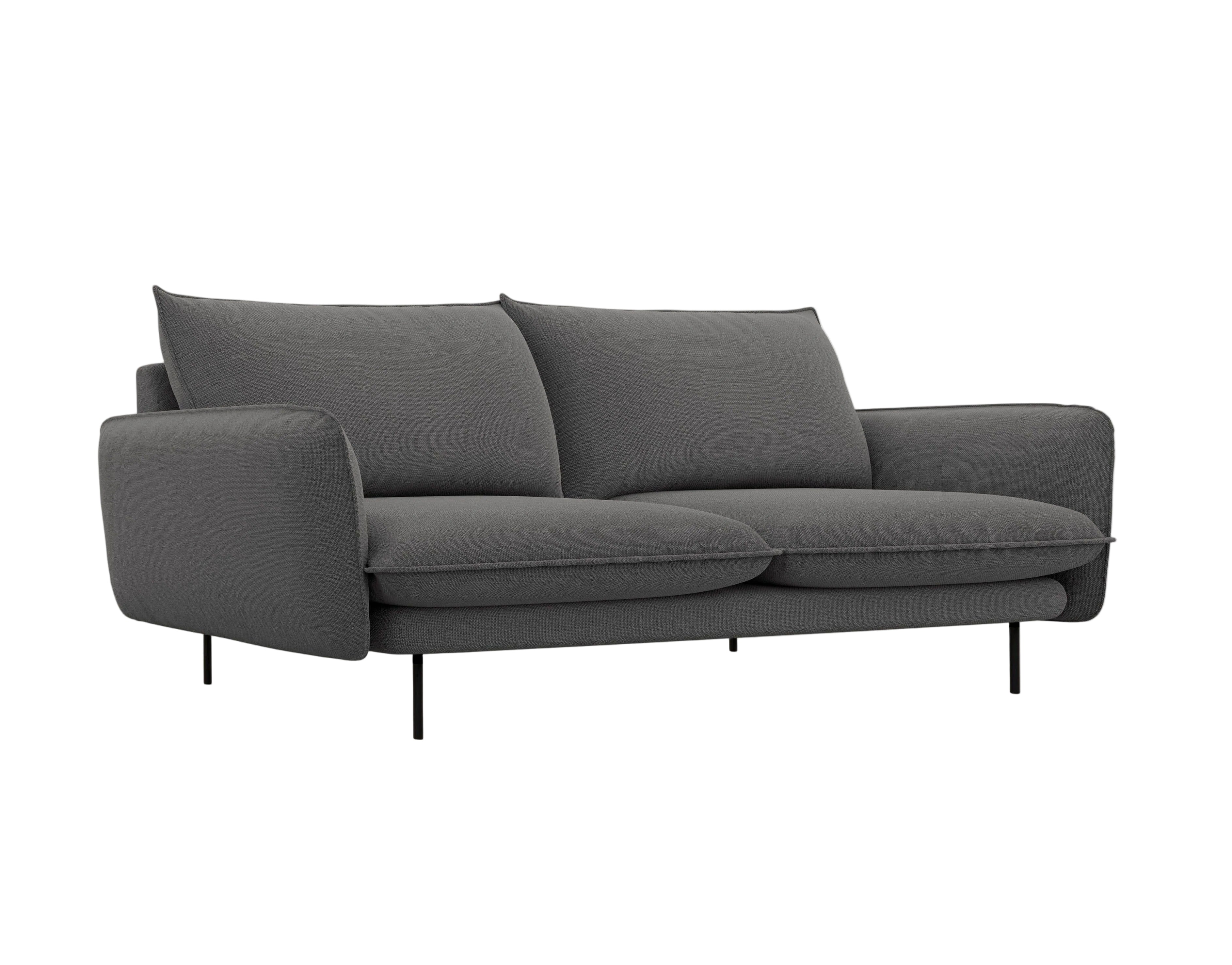 Sofa 3-osobowa VIENNA ciemnoszary z czarną podstawą Cosmopolitan Design    Eye on Design