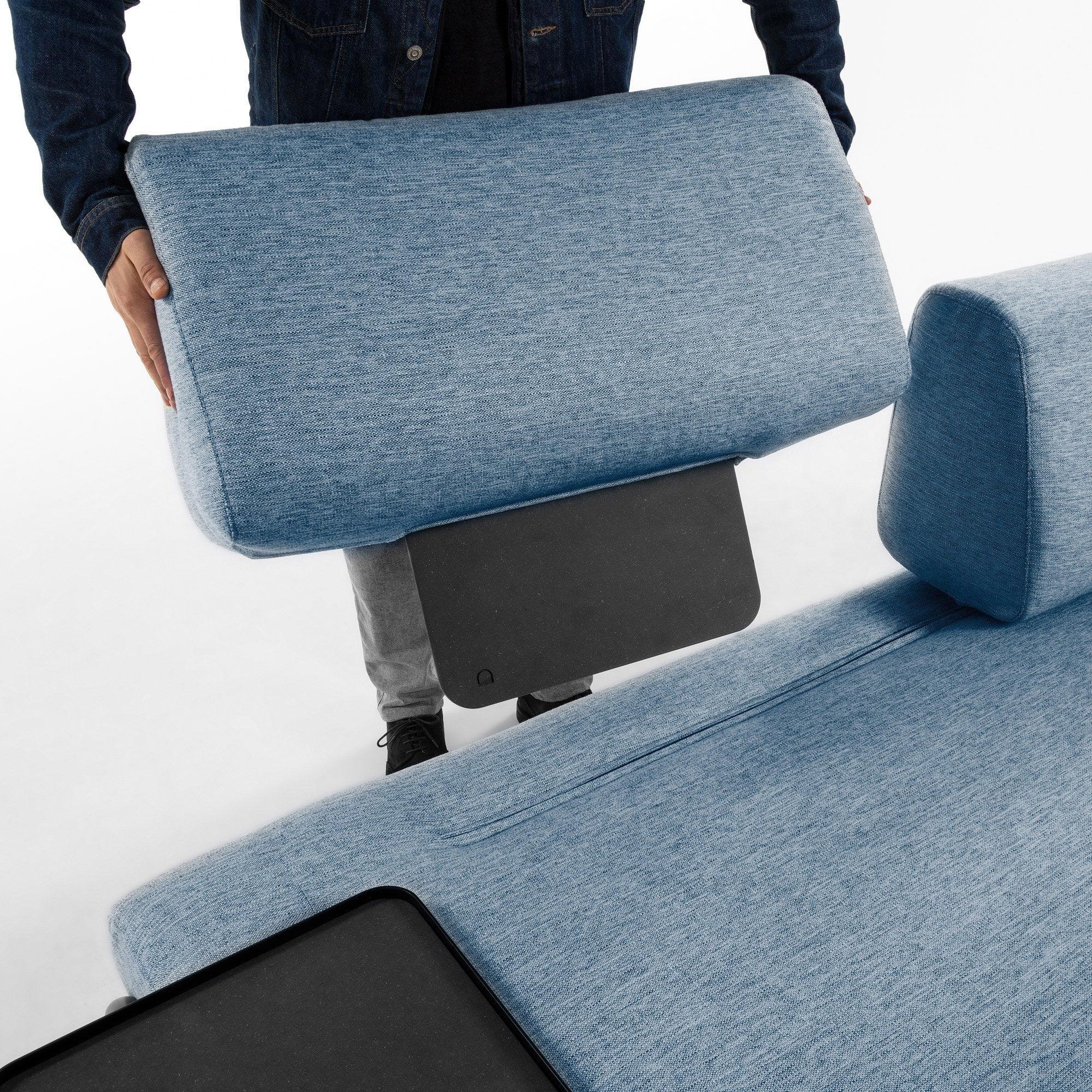 Sofa 3-osobowa z podłokietnikami COMPO niebieski – Kave Home