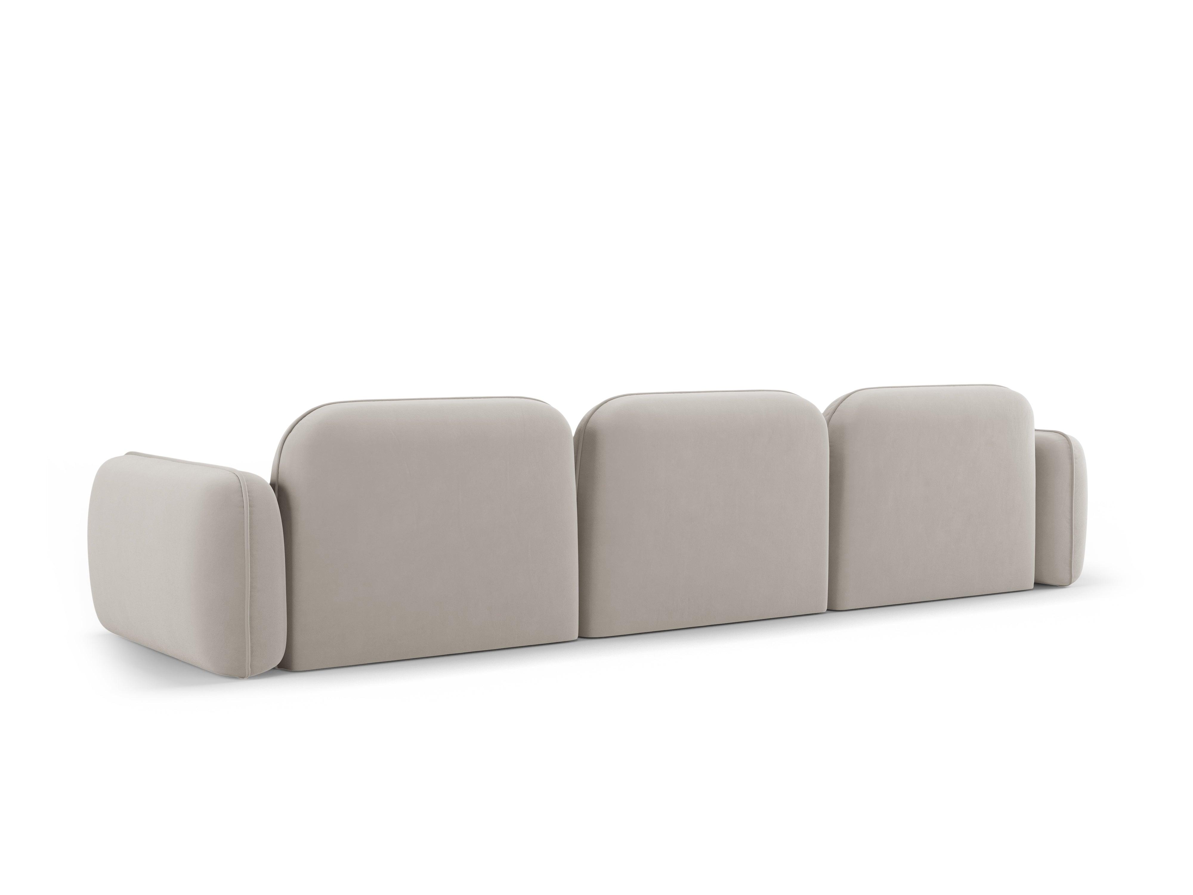 Sofa aksamitna 4-osobowa SYDNEY kość słoniowa – Cosmopolitan Design