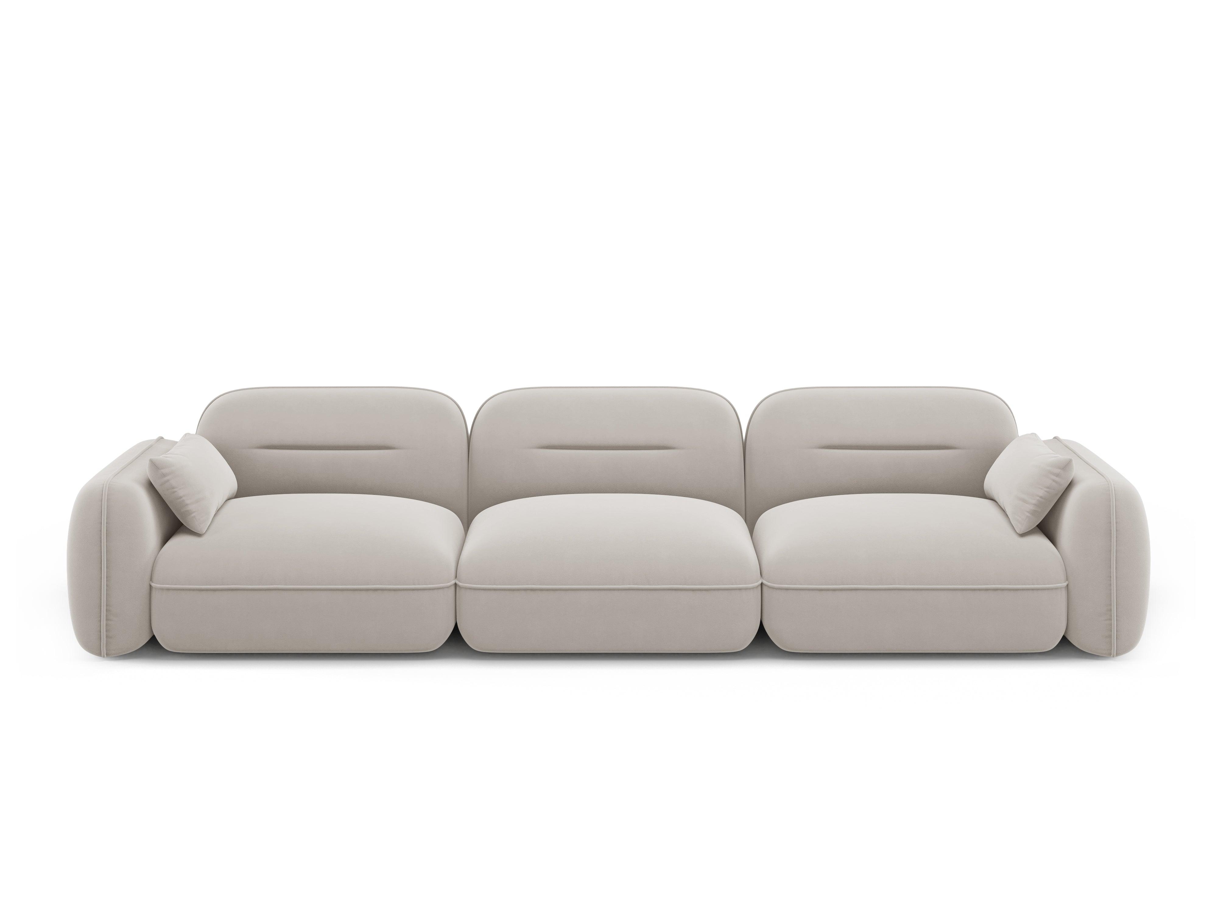 Sofa aksamitna 4-osobowa SYDNEY kość słoniowa – Cosmopolitan Design