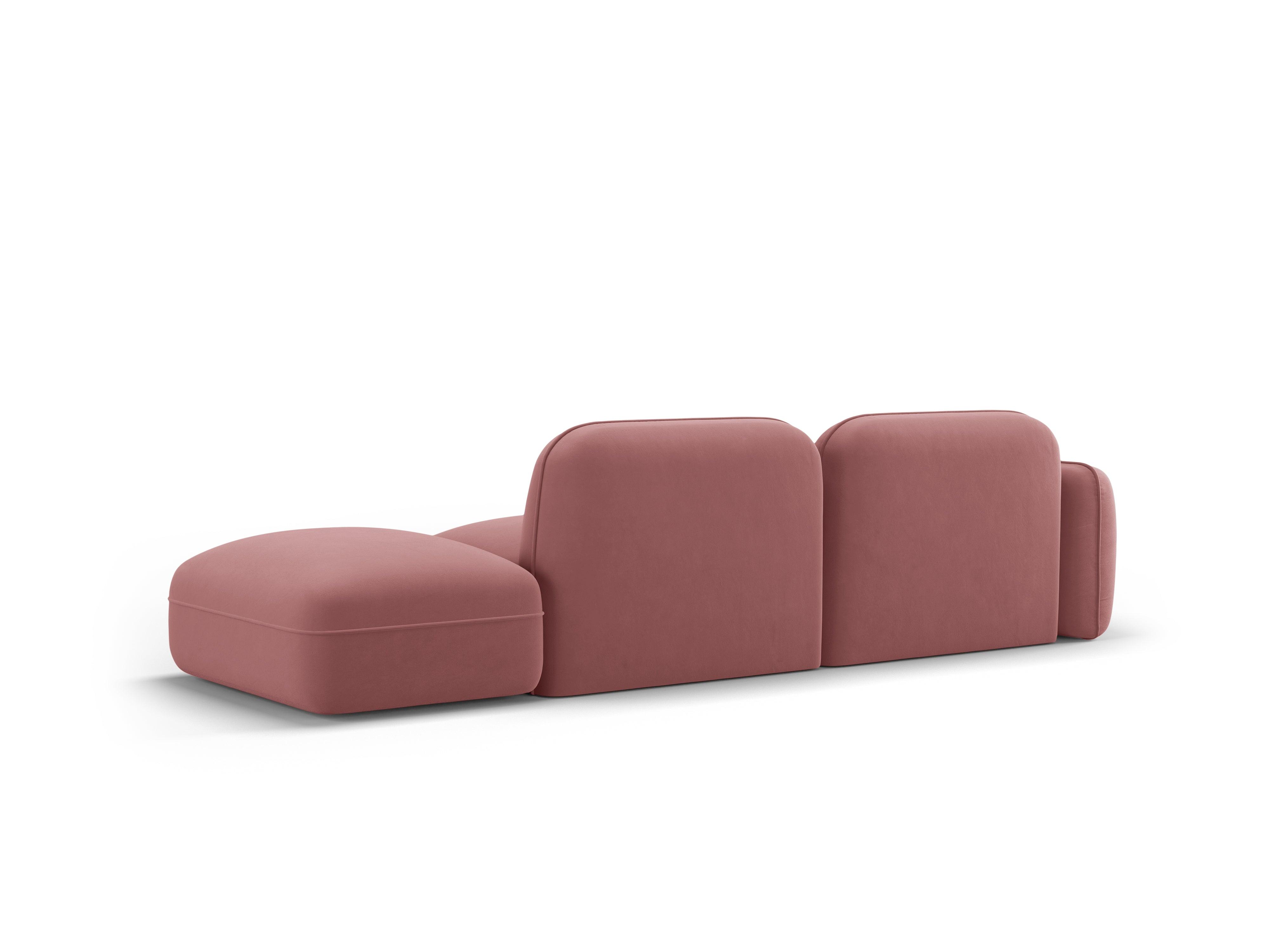 Sofa aksamitna prawostronna 3-osobowa SYDNEY łososiowy – Cosmopolitan Design