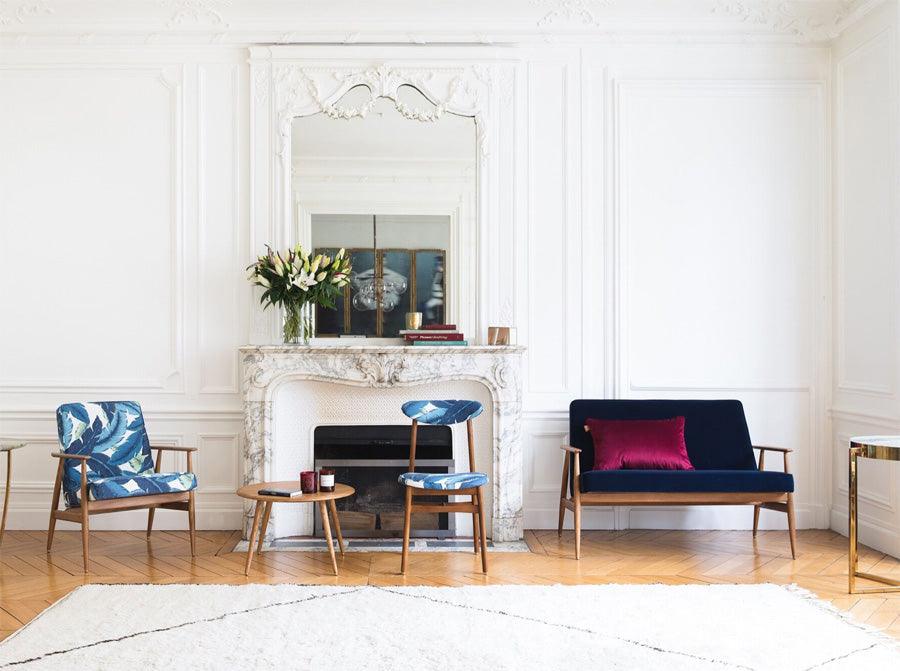 Sofa FOX żółty w tkaninie Shine Velvet Mustard 366 concept    Eye on Design